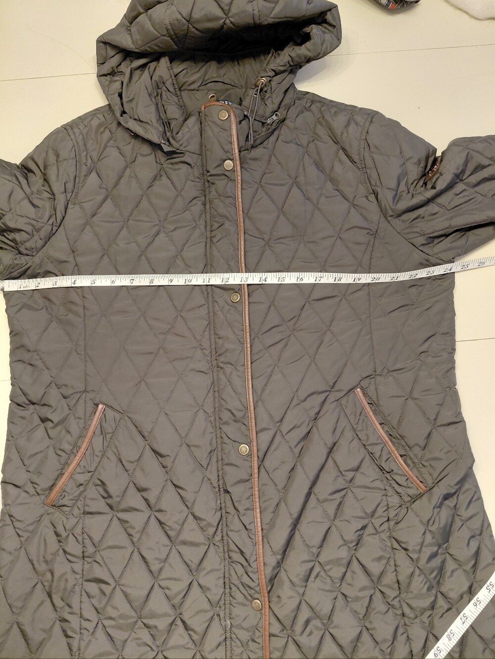 Lauren Ralph Lauren Olive Quilted Barn Coat Field Jacket Women XL - Picture 13 of 15